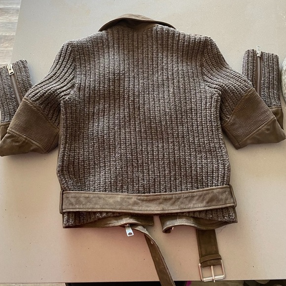 AllSaints Denell suede biker jacket US2 taupe - Picture 6 of 8